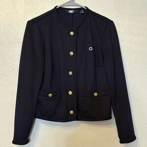 Chase Bank Lands' End Women's Black Blazer with Gold Buttons